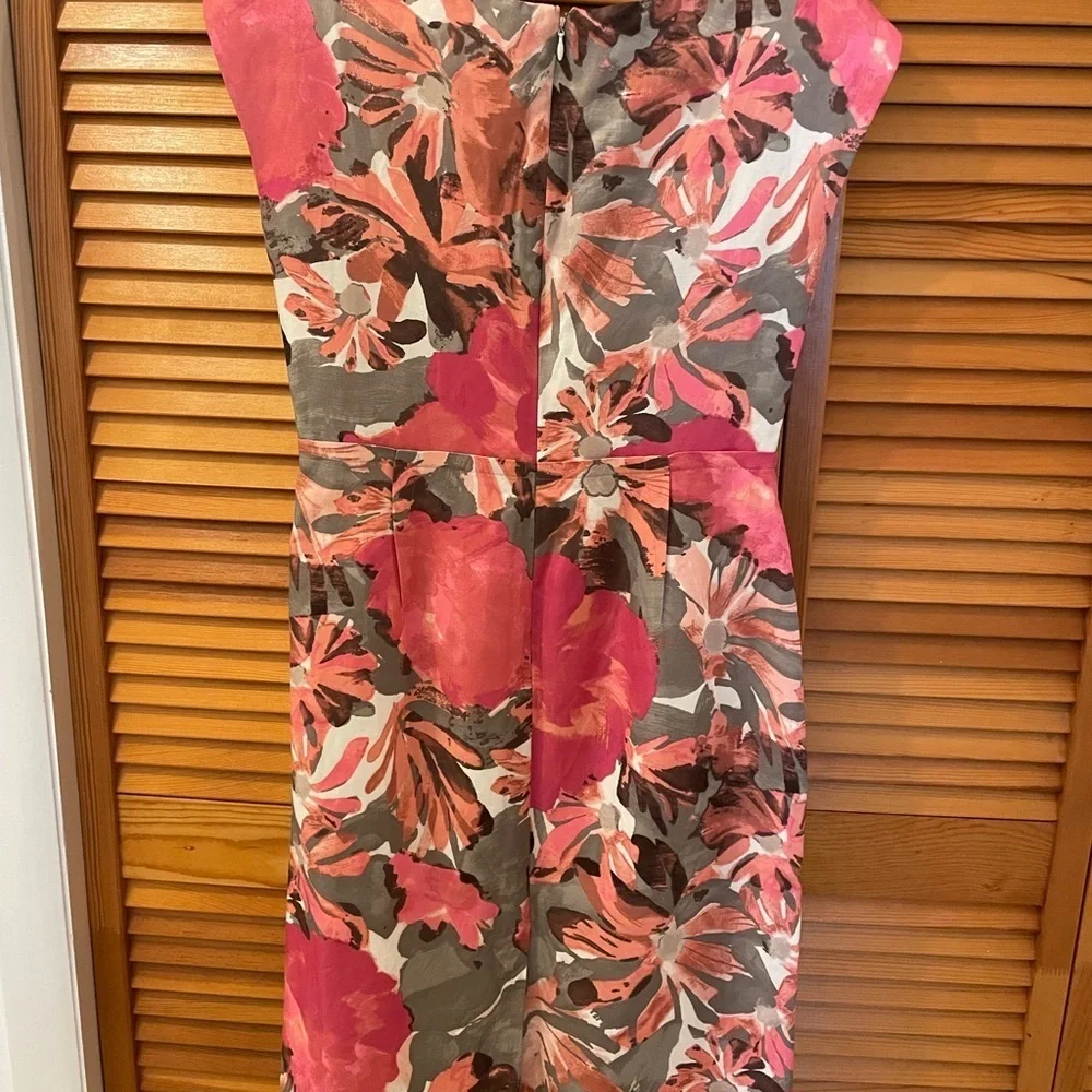 Banana Republic MadMen Cowl-Neck Dress, Size 8, Pink & Gray Fully Lined Sheath. - Picture 7 of 8